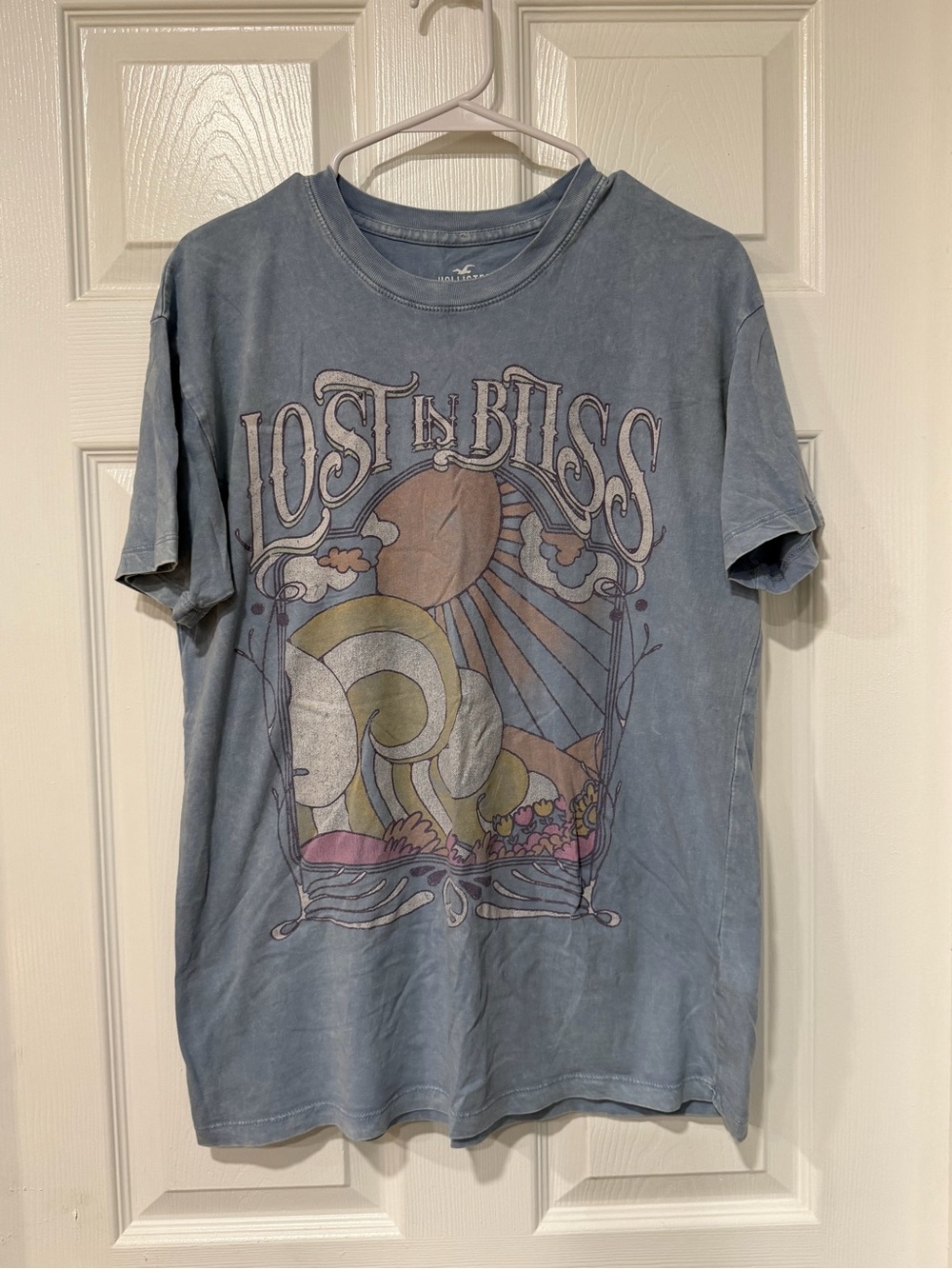 Lost In Bliss Graphic Tee - Dusty Blue